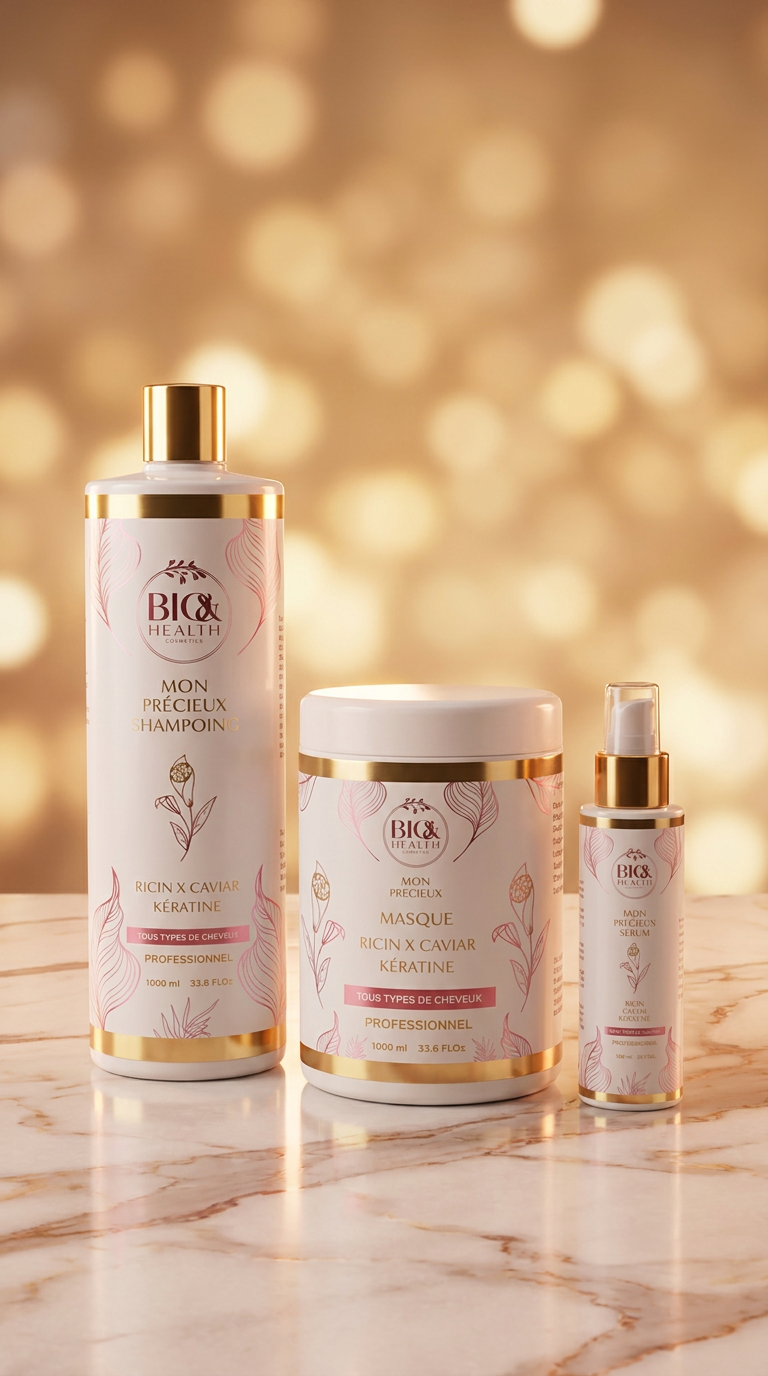 TRIO SOIN RICIN & CAVIAR — Sans Sulfate · Sans Silicone · Sans Parabène