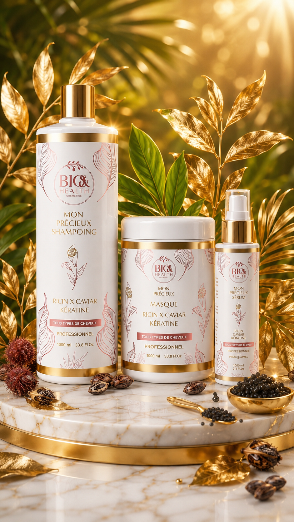 Trio Ricin & Caviar
Shampoing • Masque • Sérum